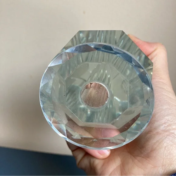 Vintage Clear Crystal Glass Decorative Vase Flower Bud Vase - Home Accents - Picture 8 of 9